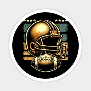 Retro Golden Football Helmet Magnet